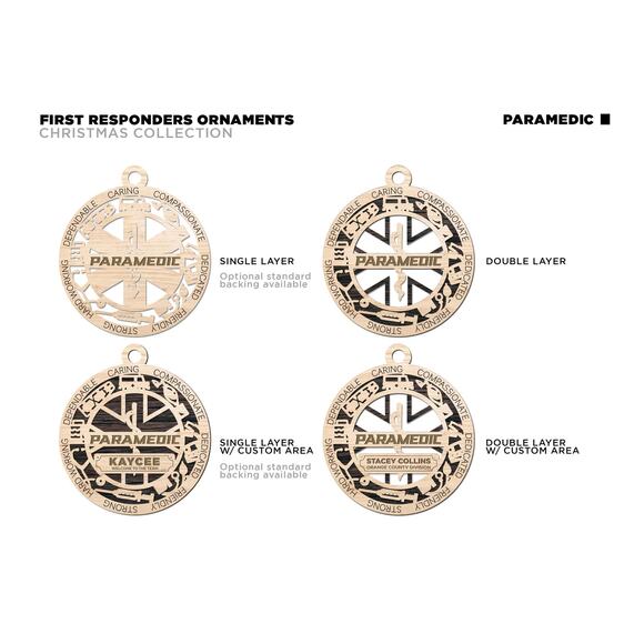 PARAMEDIC Ornament Personalized First Responder Christmas Gift - Picture 3 of 5